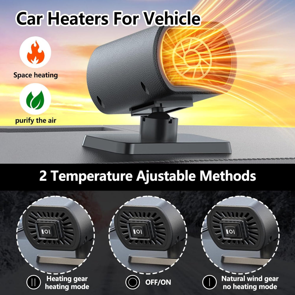 Car Heater Windshield Defroster Portable 12V Heating Fan