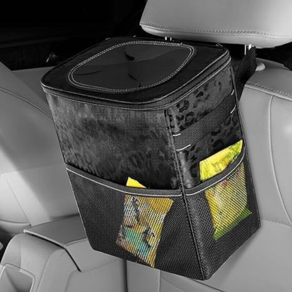 Car Trash Can Leakproof Fabric Hanging Storage Organizer