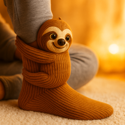 Plush Sloth Slipper Socks | Non-slip cosy warmth