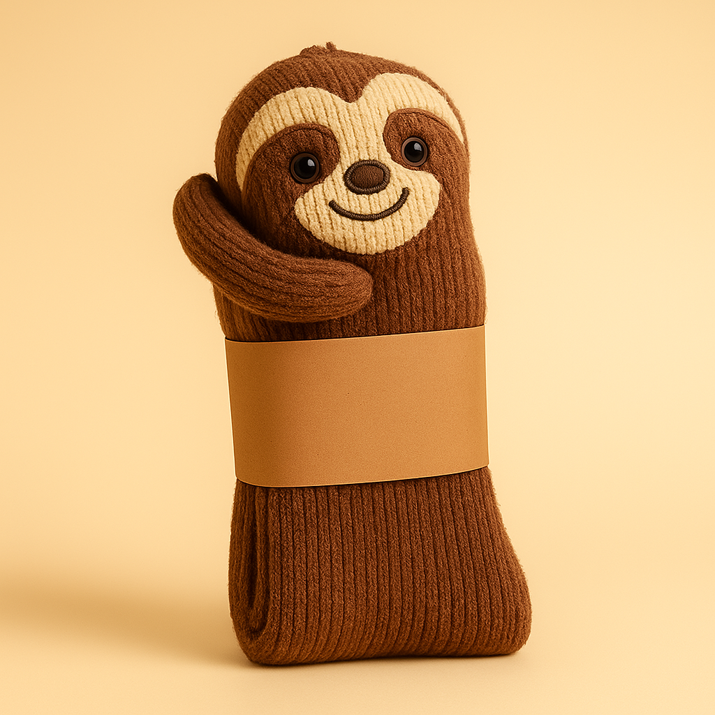 Plush Sloth Slipper Socks | Non-slip cosy warmth
