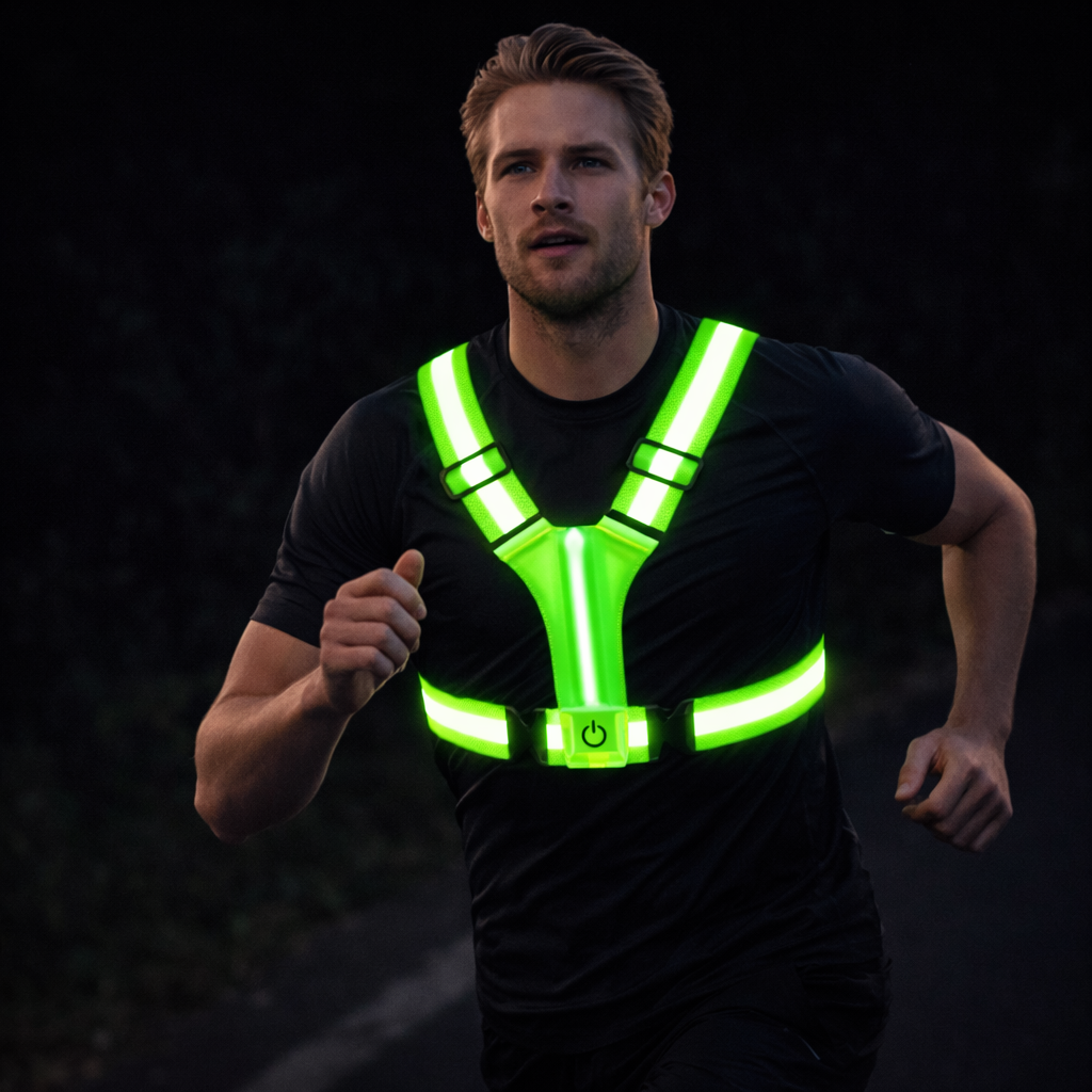Running Vest LED Reflective Safety Vest Rechargeable High Visibility Gear