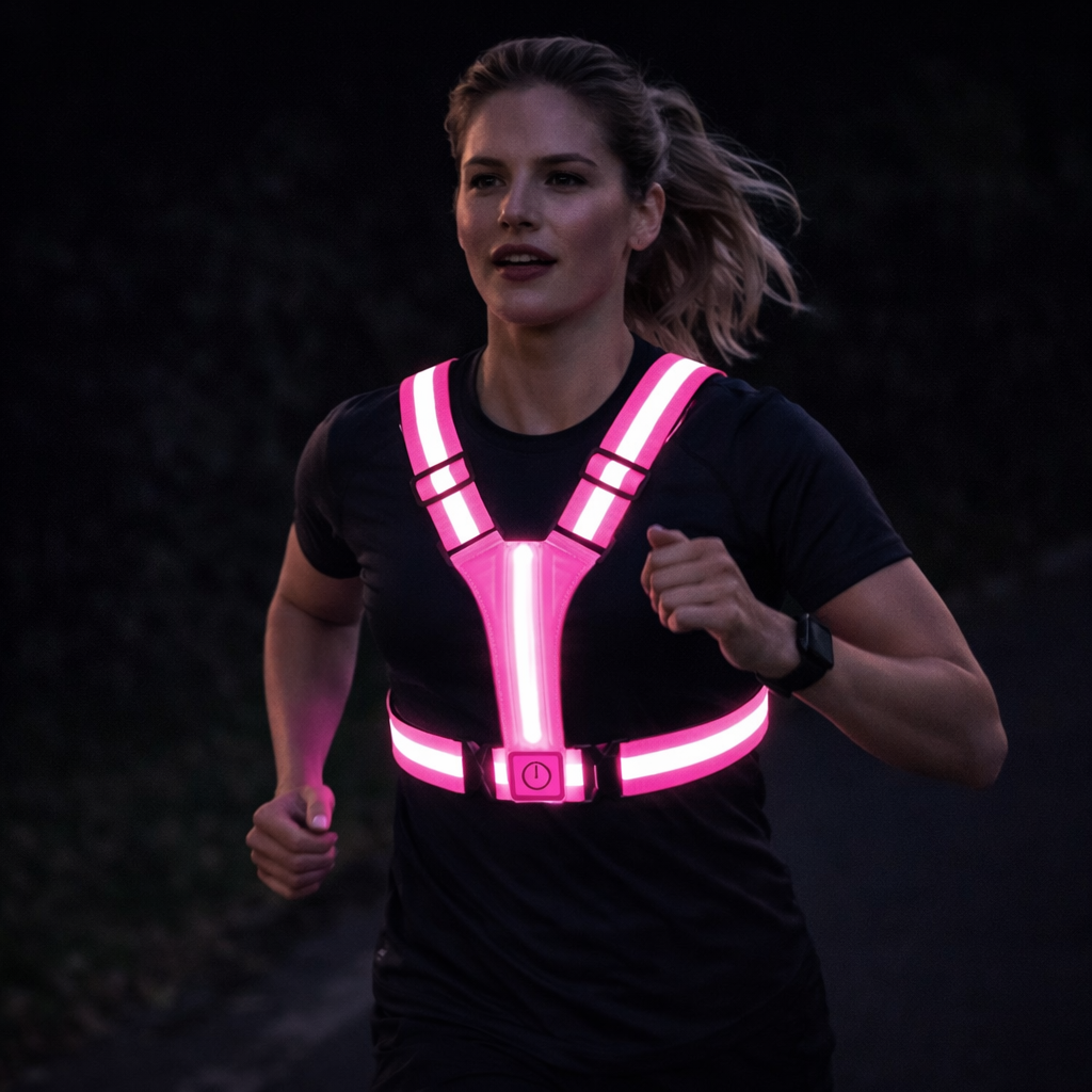 Running Vest LED Reflective Safety Vest Rechargeable High Visibility Gear
