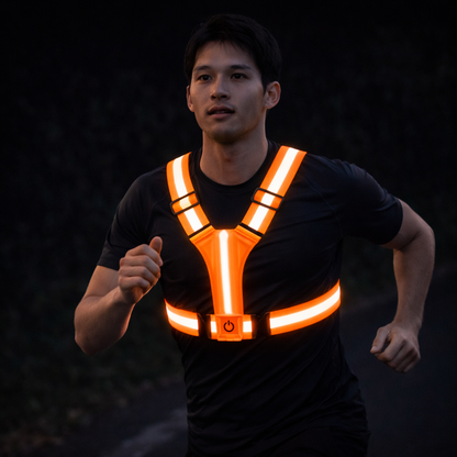 Running Vest LED Reflective Safety Vest Rechargeable High Visibility Gear