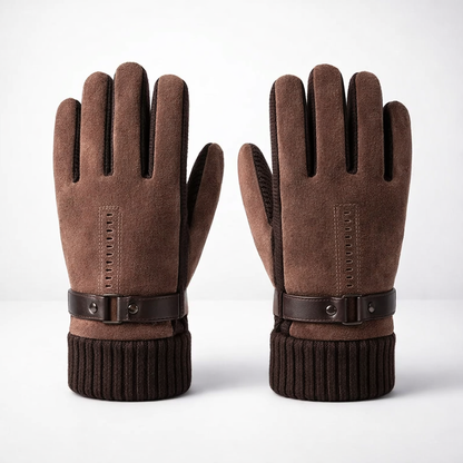 Leather Gloves Mens Winter Windproof Warm Driving Gloves