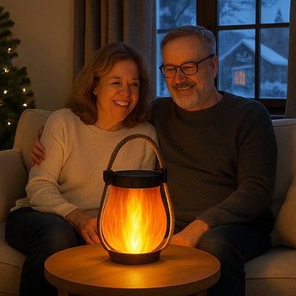 LED Lantern | Solar and USB-Rechargeable Flame-Effect Light