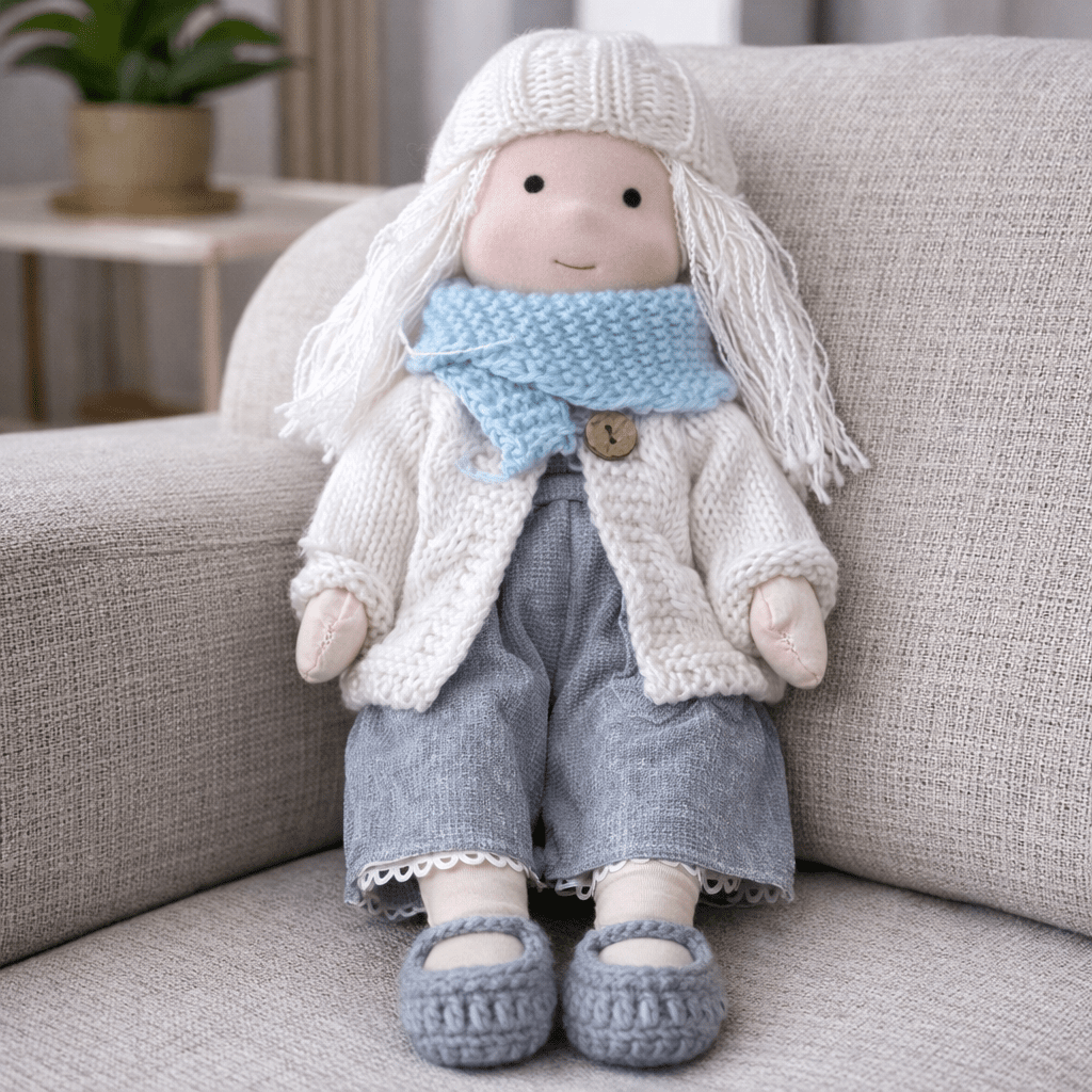 Baby Doll Soft Plush Cotton Handmade Waldorf Style Toy