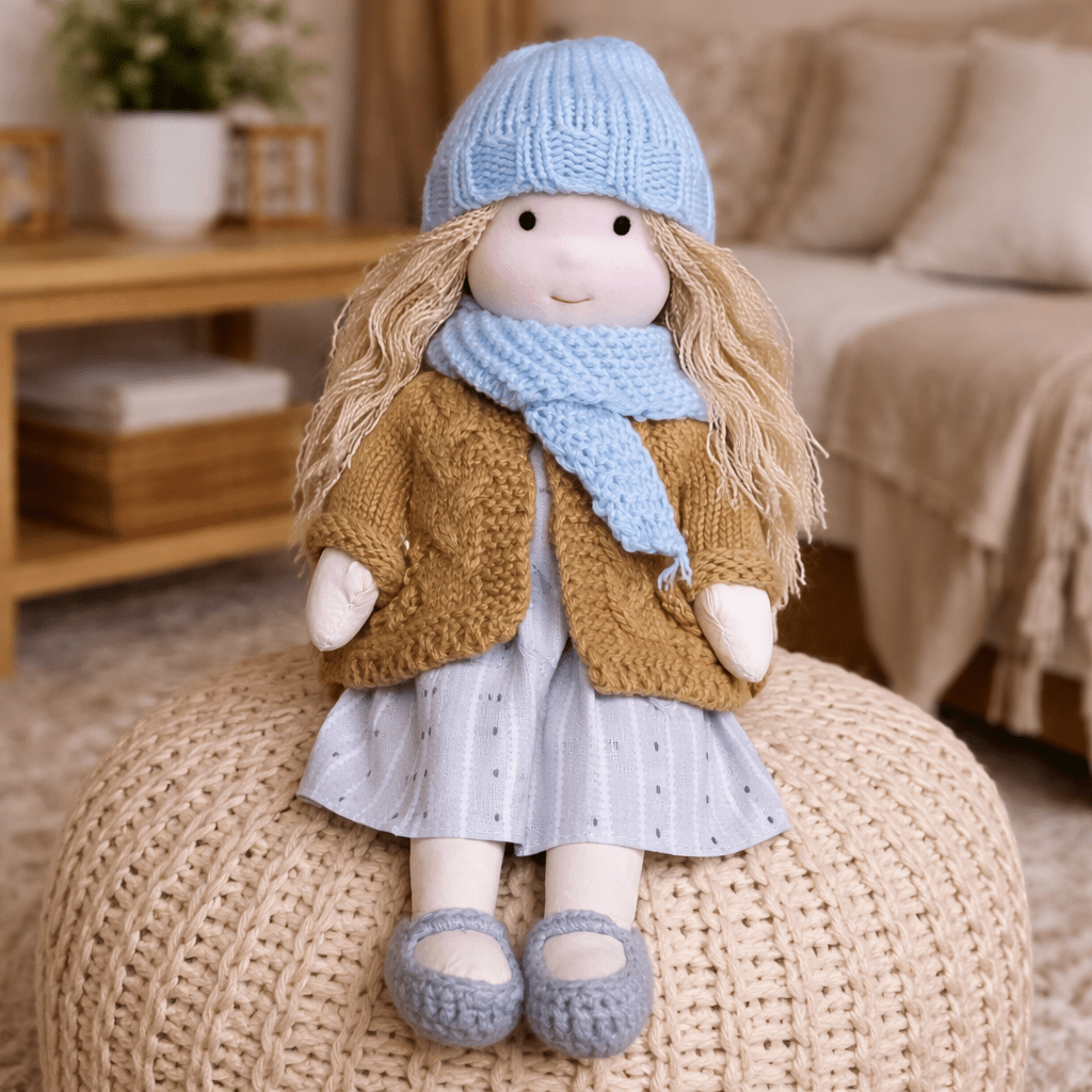Baby Doll Soft Plush Cotton Handmade Waldorf Style Toy