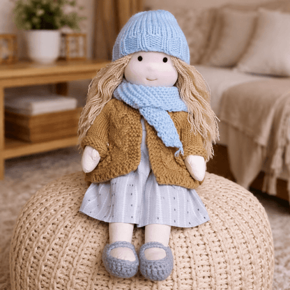 Baby Doll Soft Plush Cotton Handmade Waldorf Style Toy
