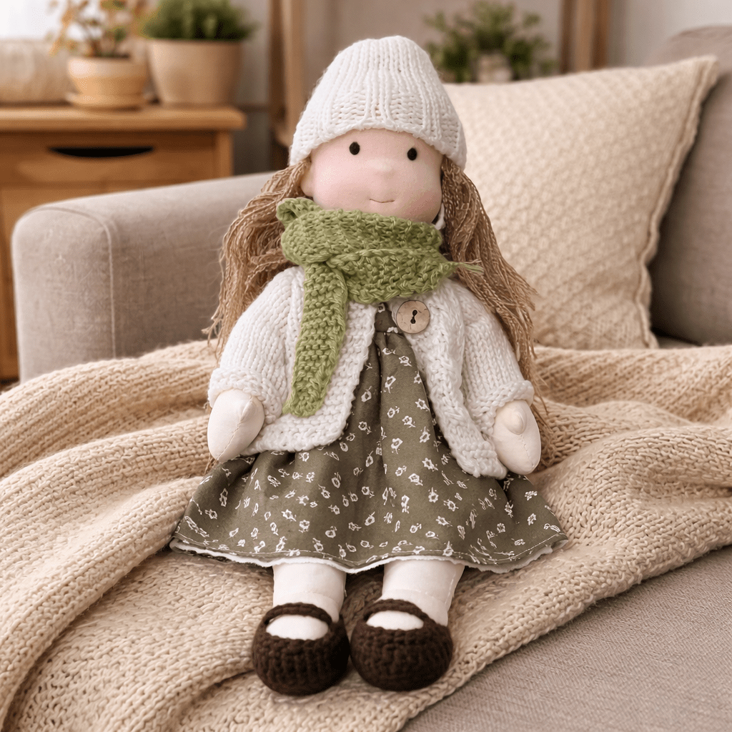 Baby Doll Soft Plush Cotton Handmade Waldorf Style Toy