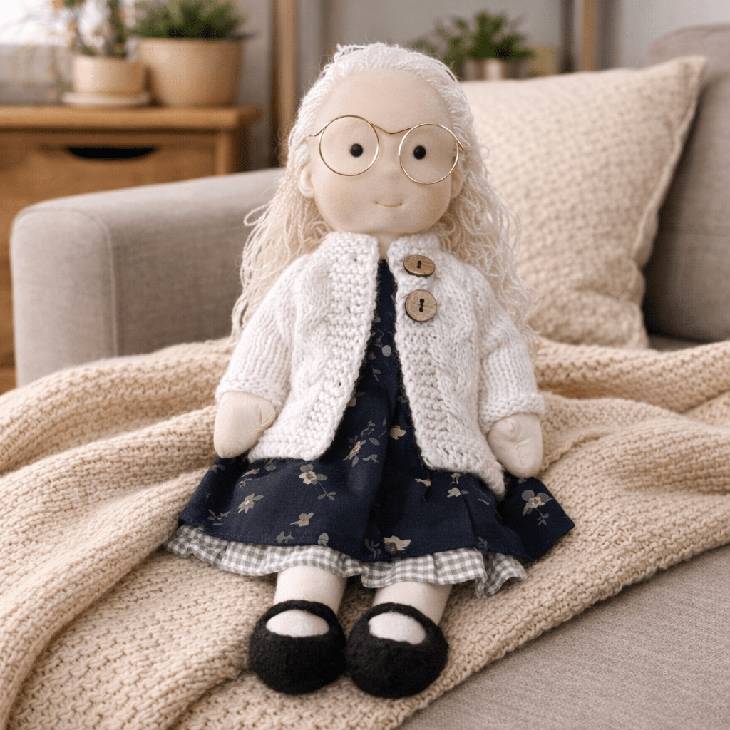 Baby Doll Soft Plush Cotton Handmade Waldorf Style Toy