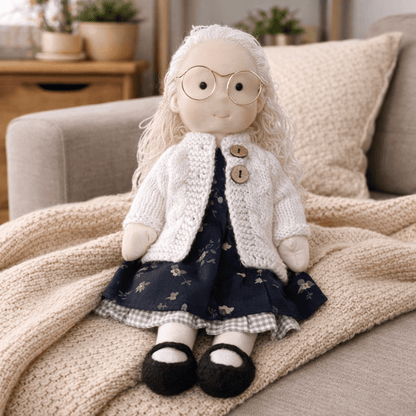 Baby Doll Soft Plush Cotton Handmade Waldorf Style Toy