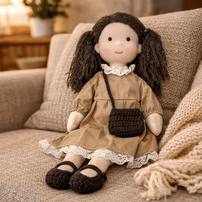 Baby Doll Soft Plush Cotton Handmade Waldorf Style Toy