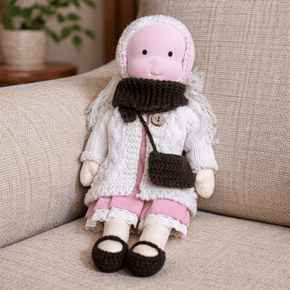 Baby Doll Soft Plush Cotton Handmade Waldorf Style Toy
