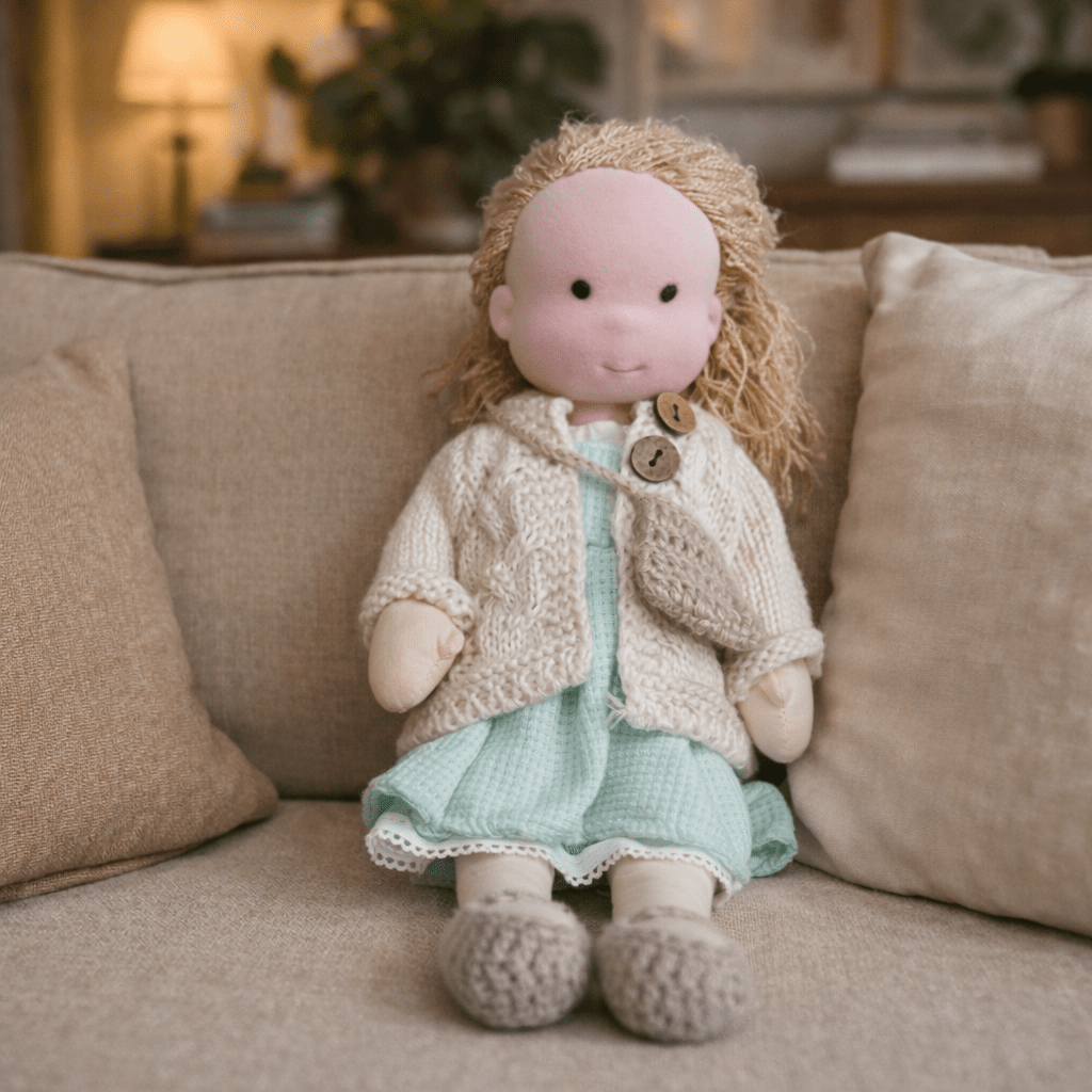 Baby Doll Soft Plush Cotton Handmade Waldorf Style Toy