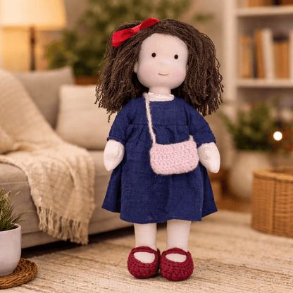 Baby Doll Soft Plush Cotton Handmade Waldorf Style Toy