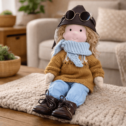 Baby Doll Soft Plush Cotton Handmade Waldorf Style Toy