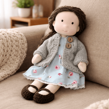 Baby Doll Soft Plush Cotton Handmade Waldorf Style Toy