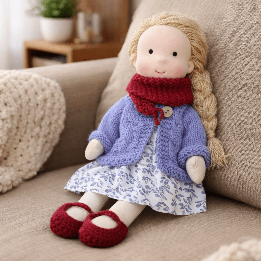 Baby Doll Soft Plush Cotton Handmade Waldorf Style Toy