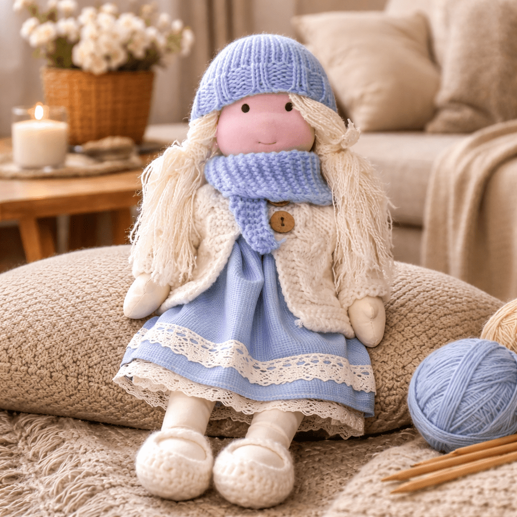 Baby Doll Soft Plush Cotton Handmade Waldorf Style Toy