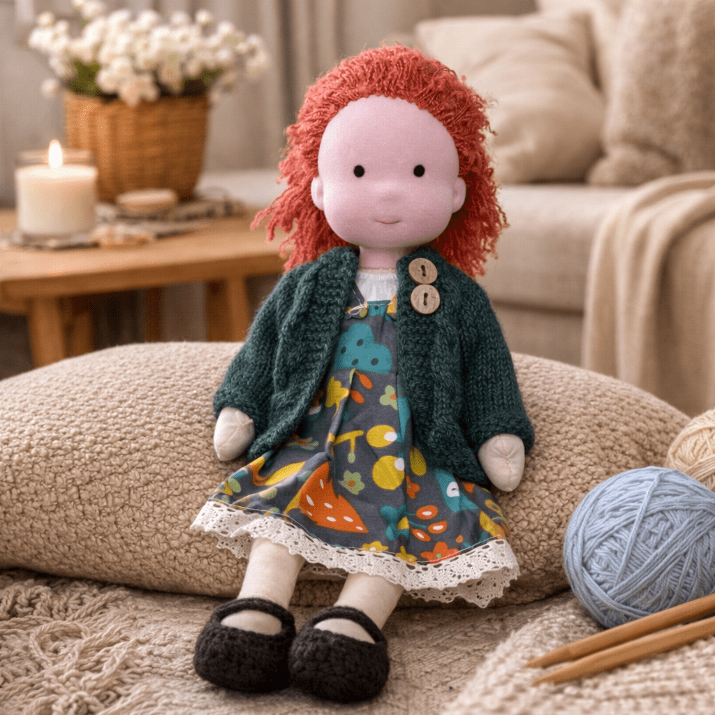 Baby Doll Soft Plush Cotton Handmade Waldorf Style Toy