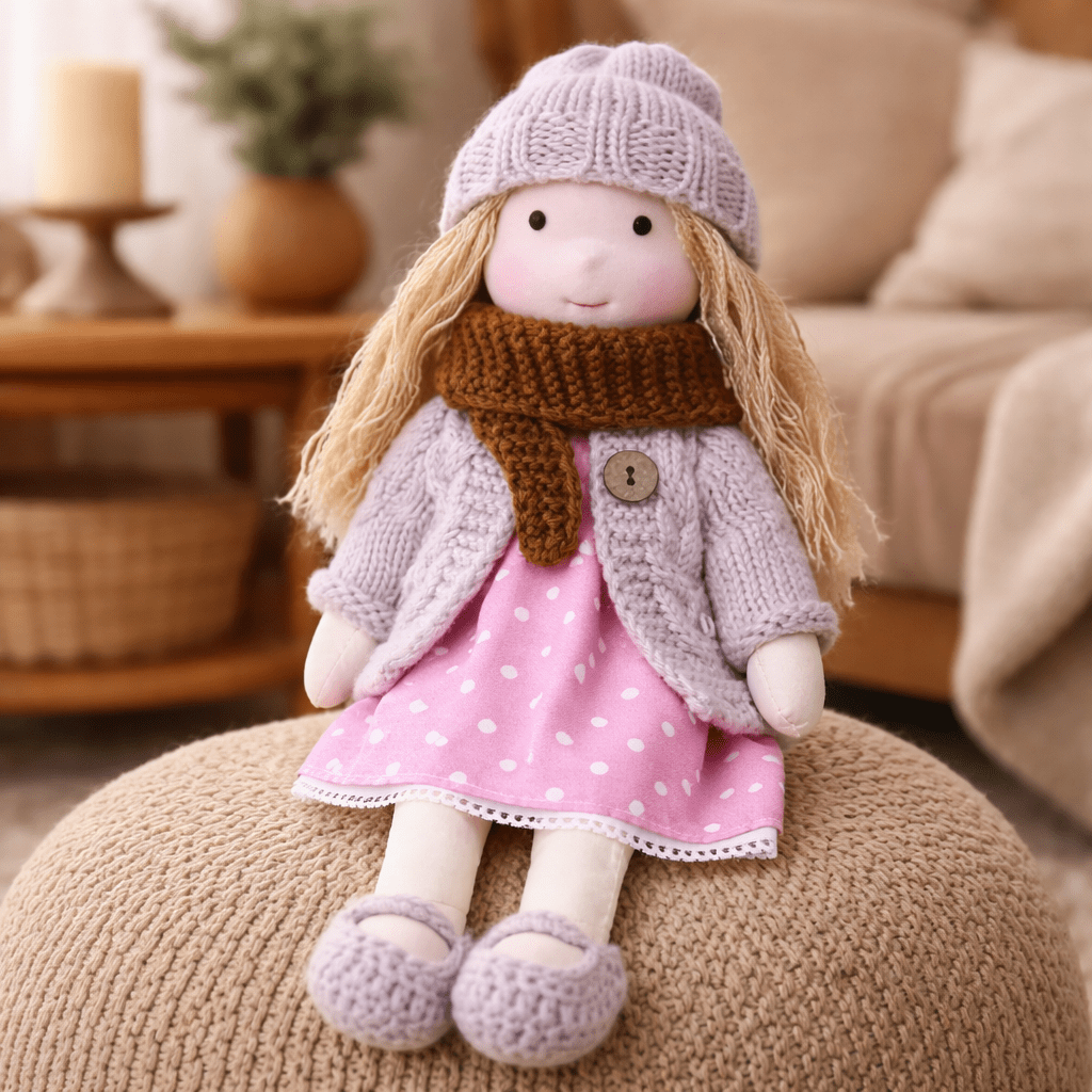 Baby Doll Soft Plush Cotton Handmade Waldorf Style Toy