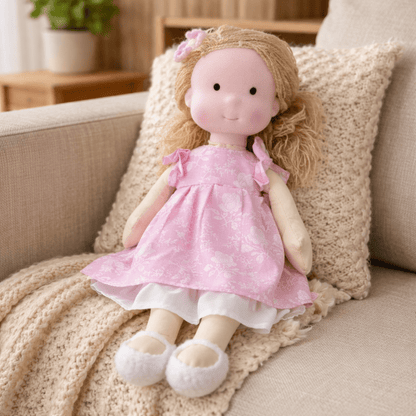 Baby Doll Soft Plush Cotton Handmade Waldorf Style Toy