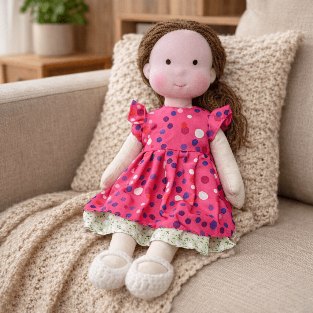Baby Doll Soft Plush Cotton Handmade Waldorf Style Toy