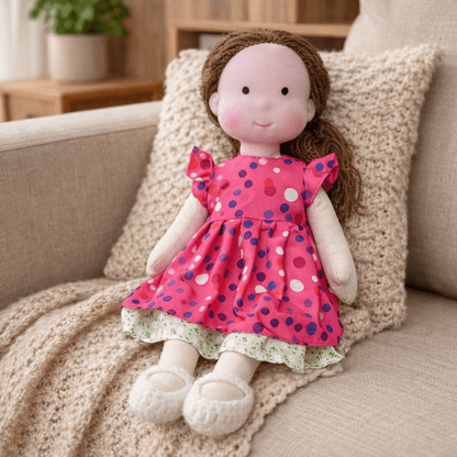 Baby Doll Soft Plush Cotton Handmade Waldorf Style Toy