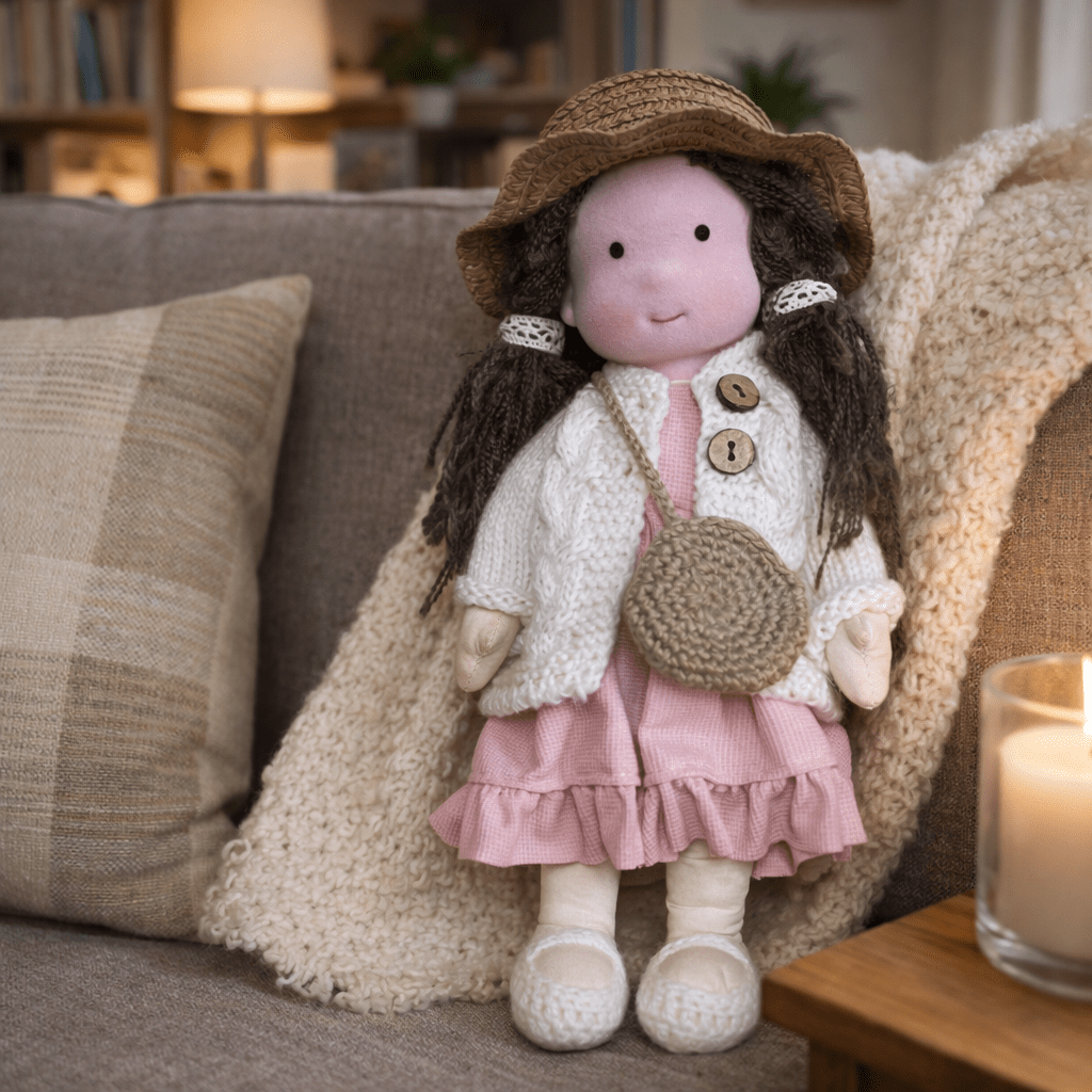Baby Doll Soft Plush Cotton Handmade Waldorf Style Toy