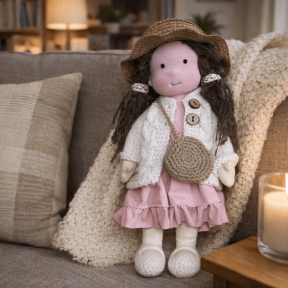 Baby Doll Soft Plush Cotton Handmade Waldorf Style Toy