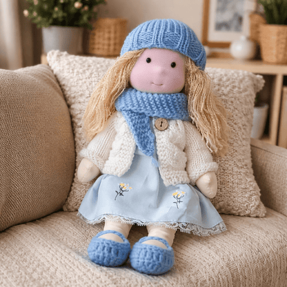 Baby Doll Soft Plush Cotton Handmade Waldorf Style Toy