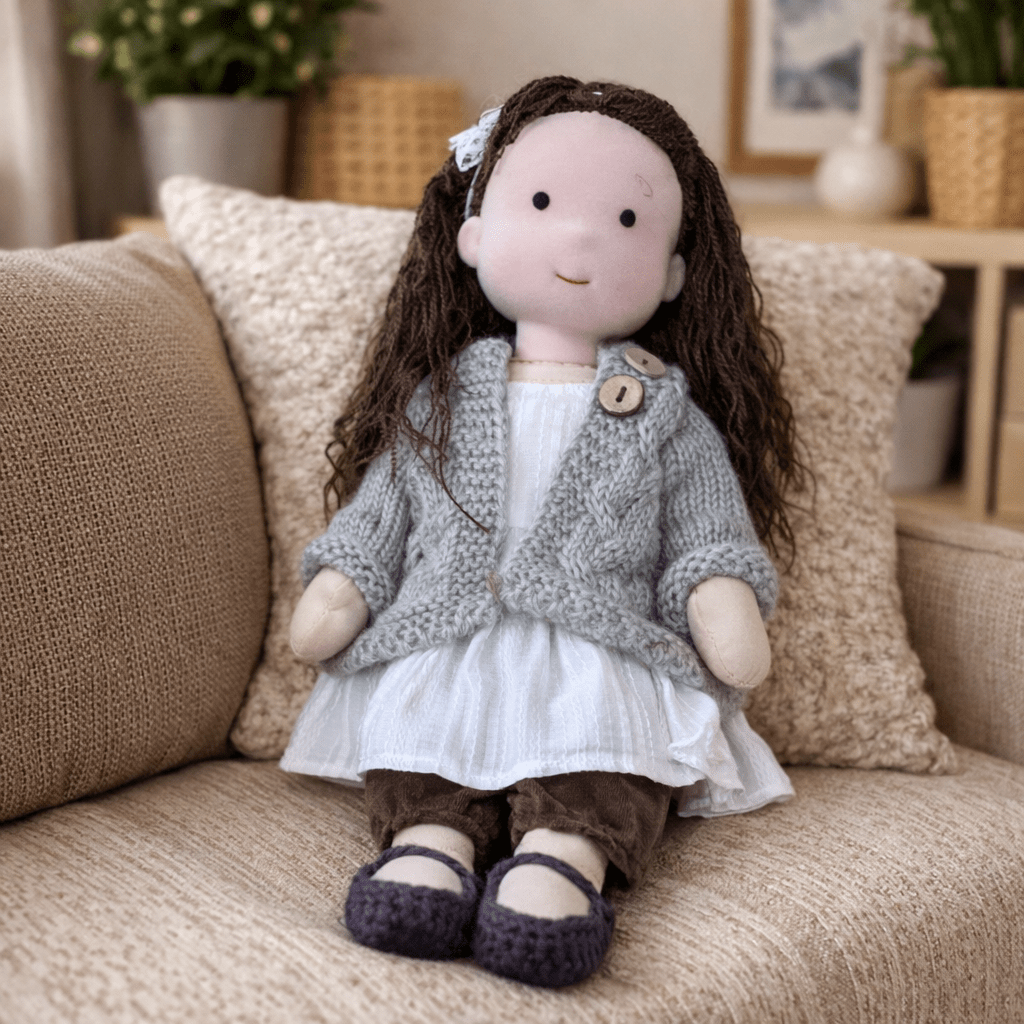 Baby Doll Soft Plush Cotton Handmade Waldorf Style Toy
