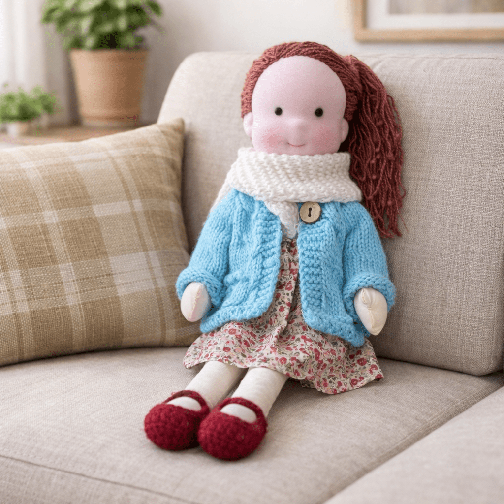 Baby Doll Soft Plush Cotton Handmade Waldorf Style Toy