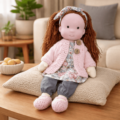 Baby Doll Soft Plush Cotton Handmade Waldorf Style Toy