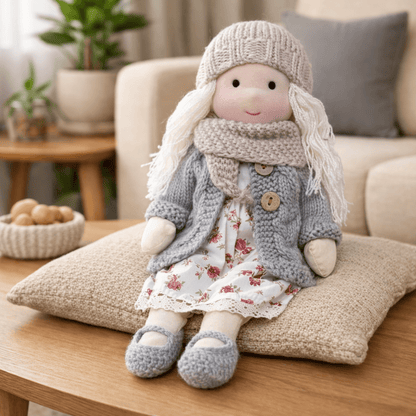 Baby Doll Soft Plush Cotton Handmade Waldorf Style Toy