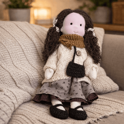 Baby Doll Soft Plush Cotton Handmade Waldorf Style Toy