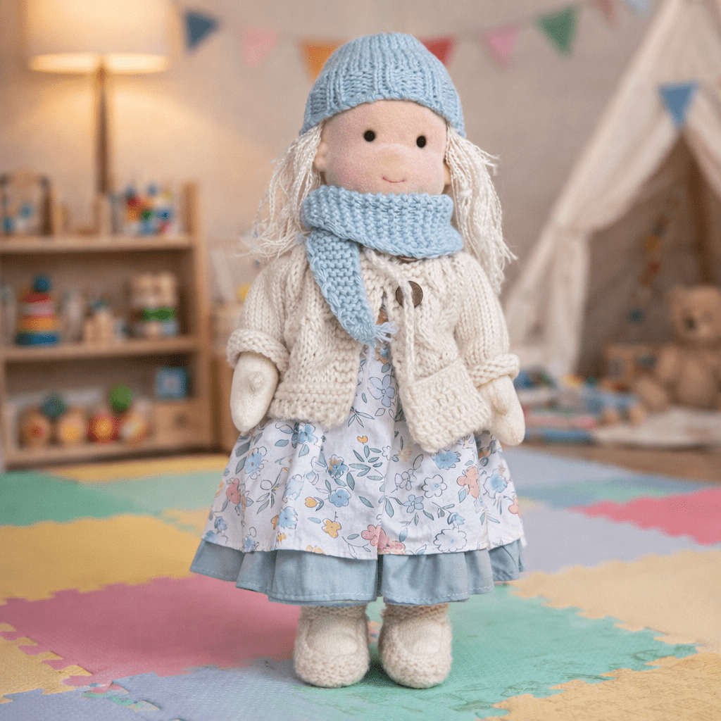Baby Doll Soft Plush Cotton Handmade Waldorf Style Toy