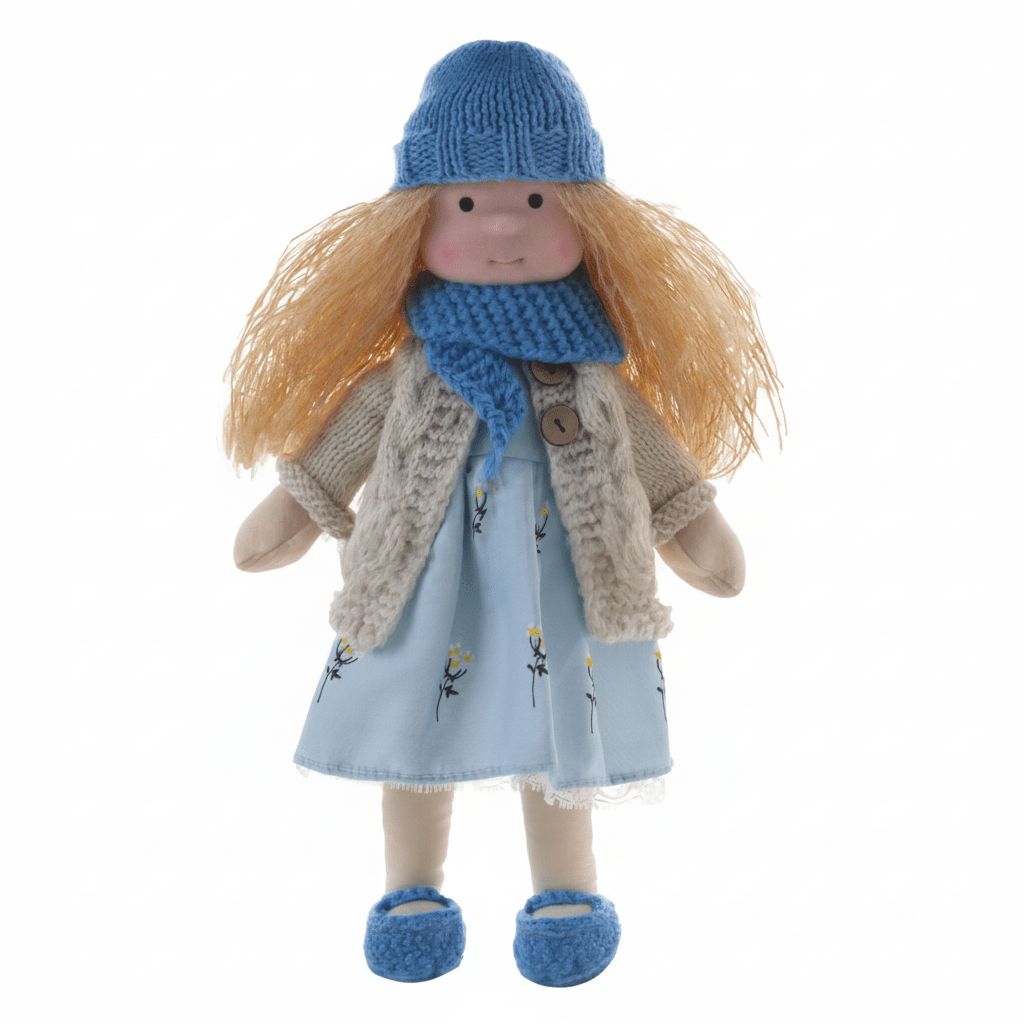 Baby Doll Soft Plush Cotton Handmade Waldorf Style Toy