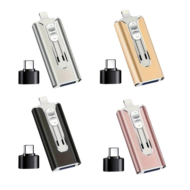 4-In-1 USB Flash Drive | Quick Phone File Backup