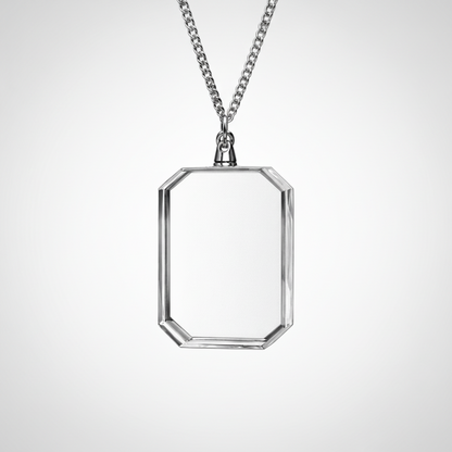 Personalized Laser Engraved Heart Shaped Glass Necklace