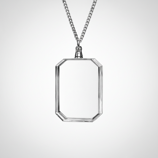 Personalized Laser Engraved Heart Shaped Glass Necklace
