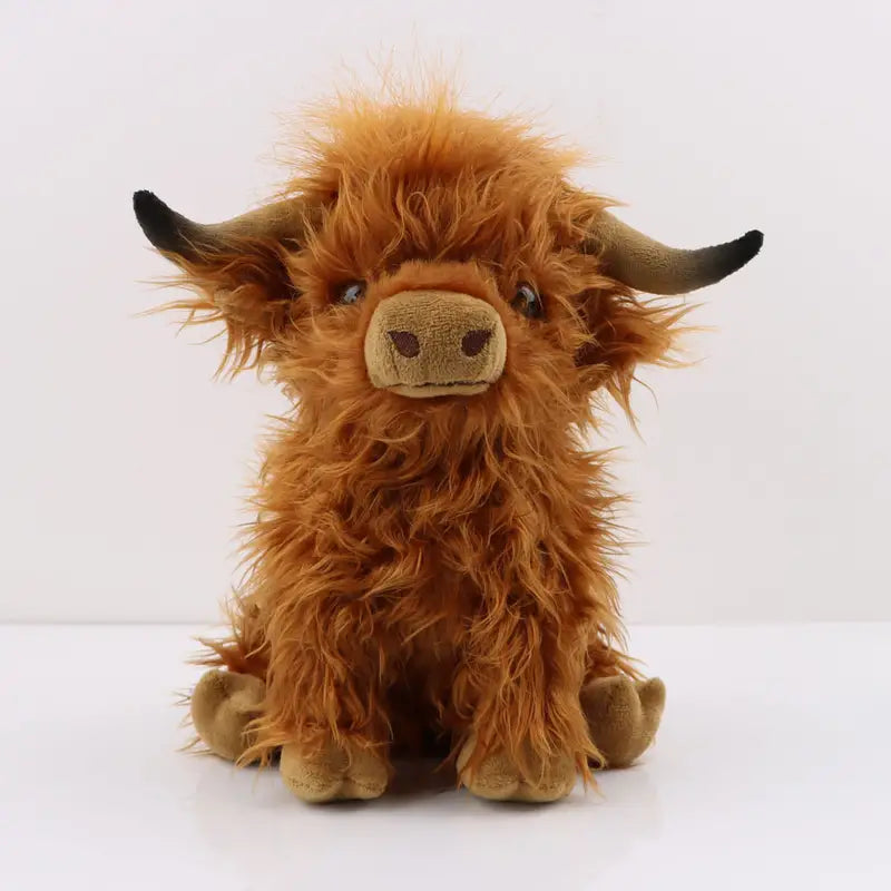 Plush Toy Highland Cow Stuffed Animal Soft Cuddly Animal Pillow