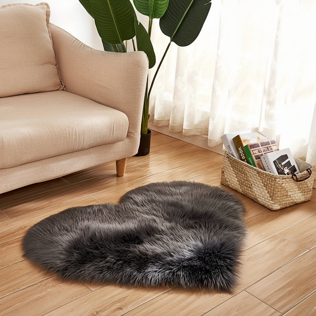 Plush Heart Shaped Mat Soft Decorative Mat Valentines