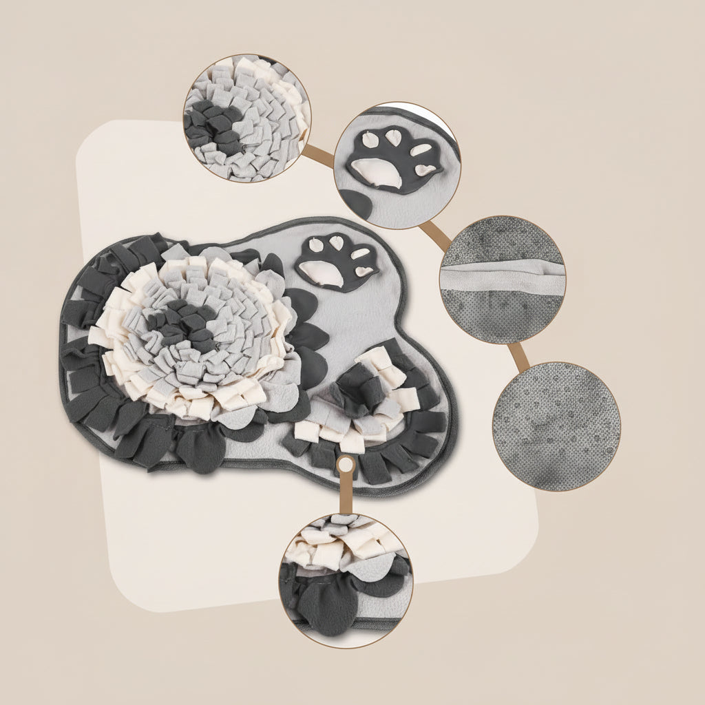 Bone Shaped Dog Snuffle Mat Interactive Slow Feeding Puzzle Mat Dogs