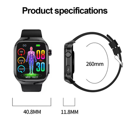 ECG Smart Watch | Heart Rate, Blood Oxygen & Sleep Tracking | IP68 | Bluetooth Calling | 650mAh | 2.04" AMOLED