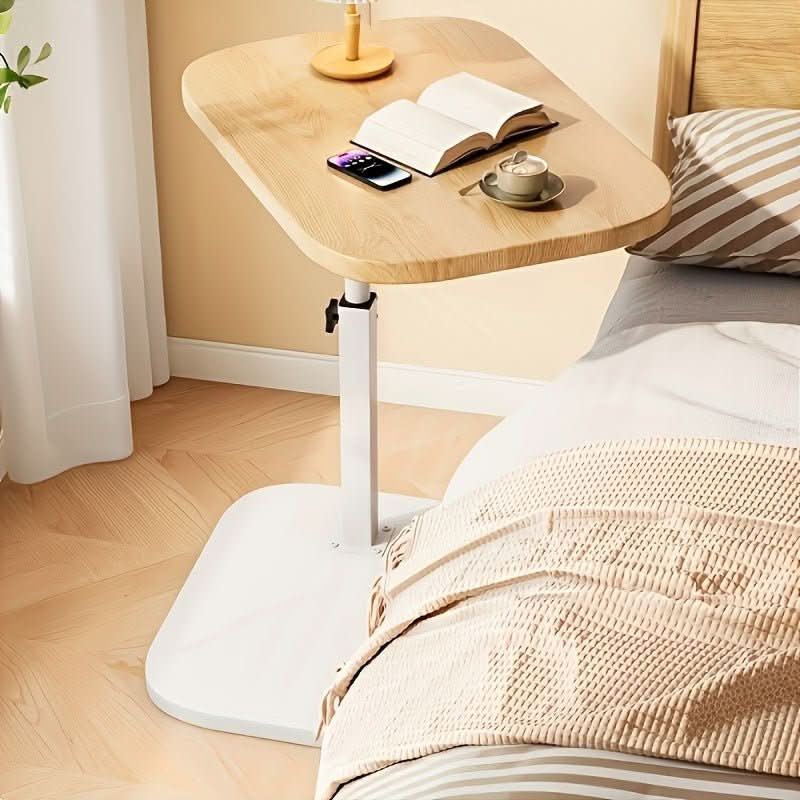 Side Table Adjustable Wood Metal Sofa Bed End Table