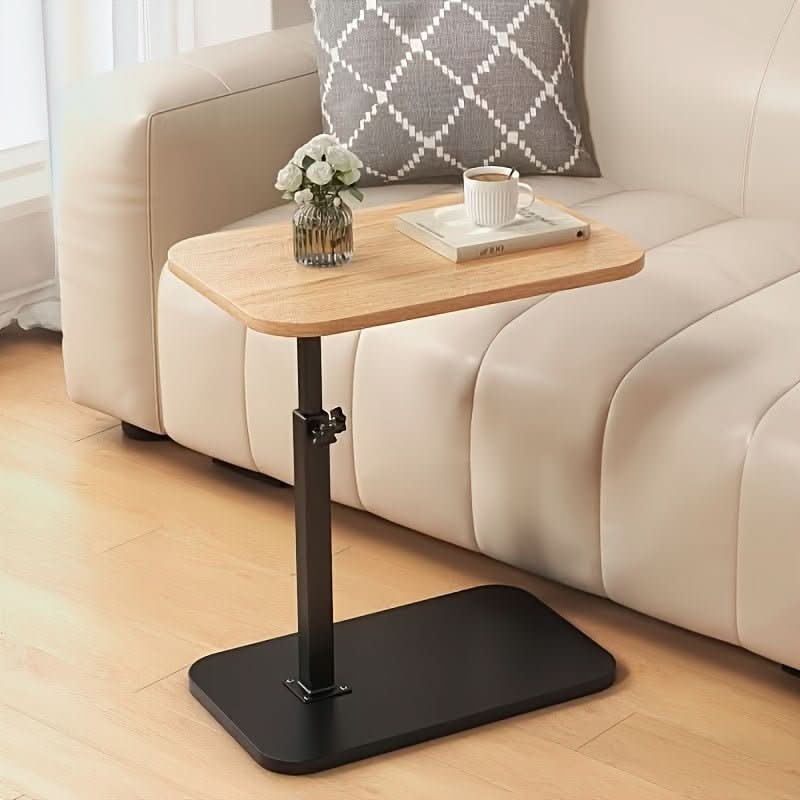 Side Table Adjustable Wood Metal Sofa Bed End Table