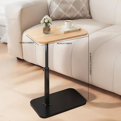 Side Table Adjustable Wood Metal Sofa Bed End Table