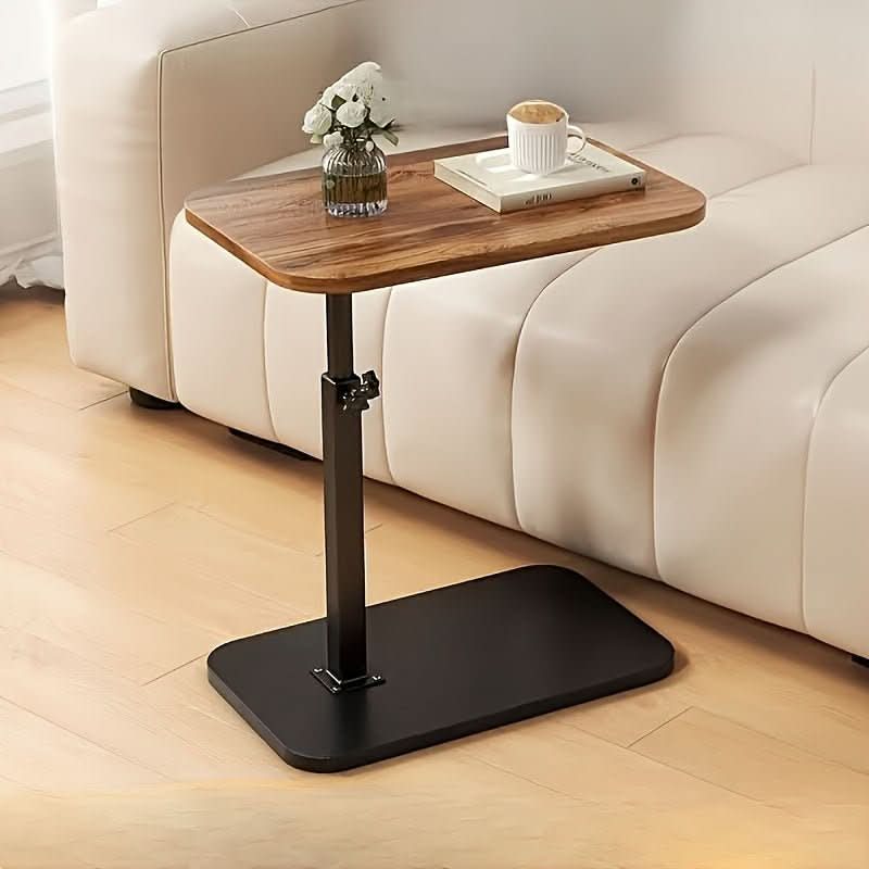Side Table Adjustable Wood Metal Sofa Bed End Table