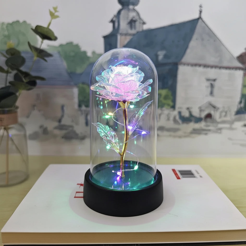 Artificial Rose Valentines Eternal LED Light Flower